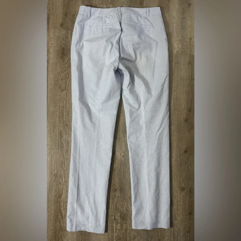 Lauren Ralph Lauren Edita Seersucker Blue White Stripe Pants, Size 6